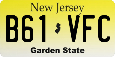 NJ license plate B61VFC