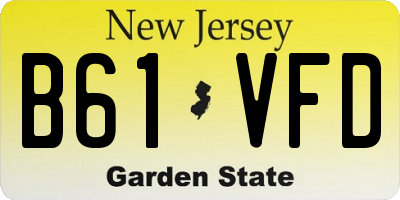 NJ license plate B61VFD