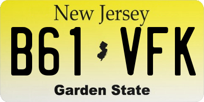 NJ license plate B61VFK
