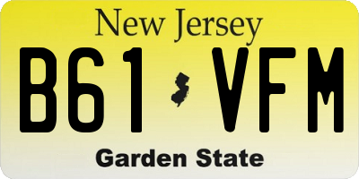 NJ license plate B61VFM