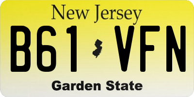 NJ license plate B61VFN