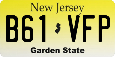 NJ license plate B61VFP