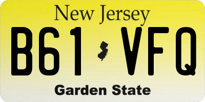 NJ license plate B61VFQ