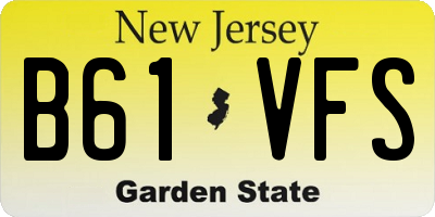 NJ license plate B61VFS