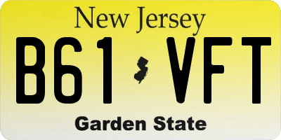 NJ license plate B61VFT
