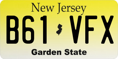 NJ license plate B61VFX