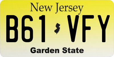 NJ license plate B61VFY