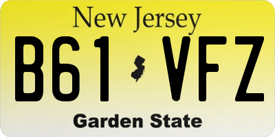 NJ license plate B61VFZ
