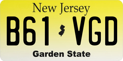 NJ license plate B61VGD