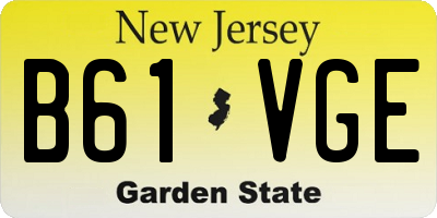 NJ license plate B61VGE