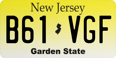 NJ license plate B61VGF