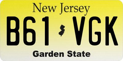 NJ license plate B61VGK