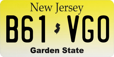 NJ license plate B61VGO