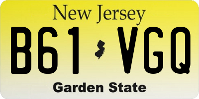 NJ license plate B61VGQ