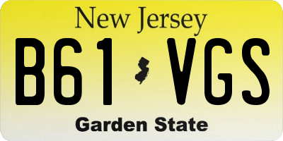 NJ license plate B61VGS
