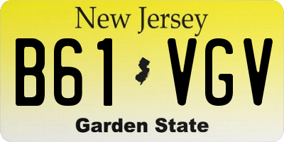 NJ license plate B61VGV