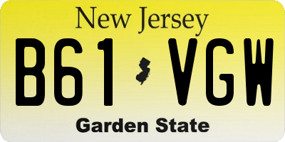 NJ license plate B61VGW
