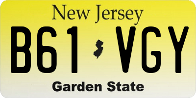 NJ license plate B61VGY