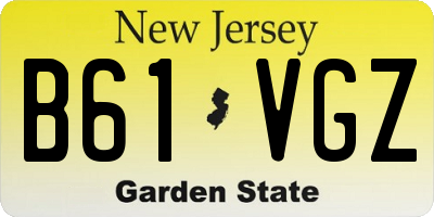 NJ license plate B61VGZ