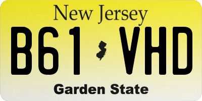 NJ license plate B61VHD