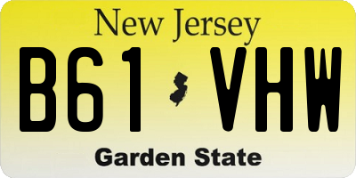 NJ license plate B61VHW