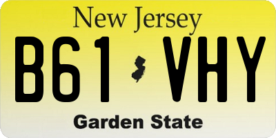 NJ license plate B61VHY