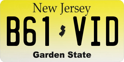 NJ license plate B61VID