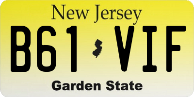 NJ license plate B61VIF