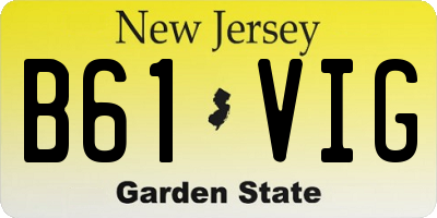 NJ license plate B61VIG