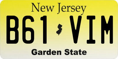 NJ license plate B61VIM