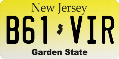 NJ license plate B61VIR