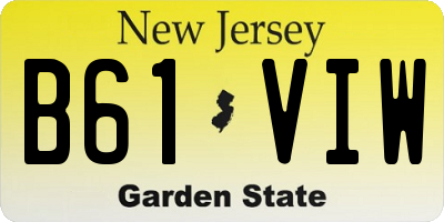 NJ license plate B61VIW