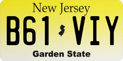 NJ license plate B61VIY