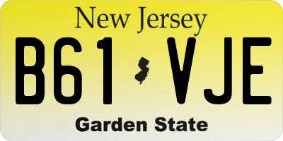NJ license plate B61VJE