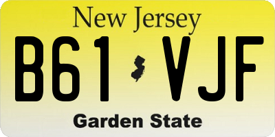 NJ license plate B61VJF