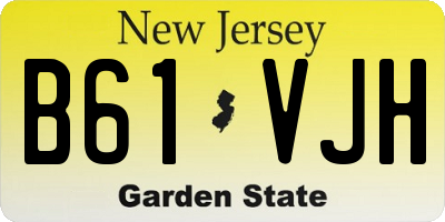 NJ license plate B61VJH