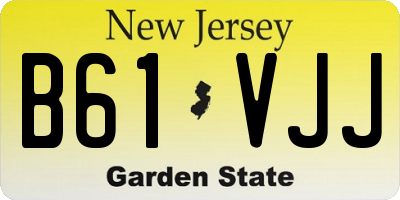 NJ license plate B61VJJ