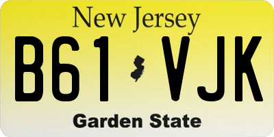 NJ license plate B61VJK