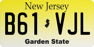 NJ license plate B61VJL