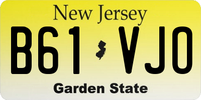 NJ license plate B61VJO