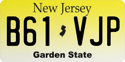 NJ license plate B61VJP