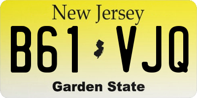 NJ license plate B61VJQ