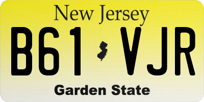NJ license plate B61VJR