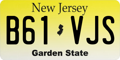 NJ license plate B61VJS