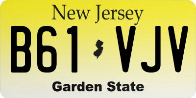 NJ license plate B61VJV