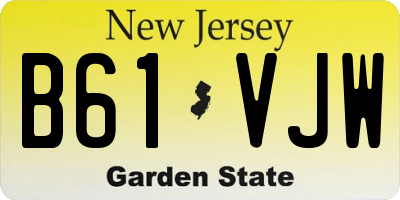NJ license plate B61VJW