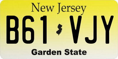NJ license plate B61VJY