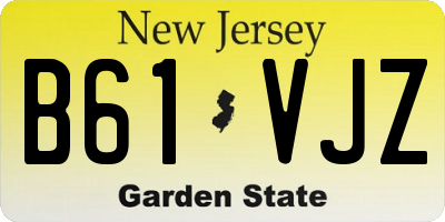NJ license plate B61VJZ