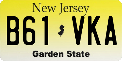 NJ license plate B61VKA