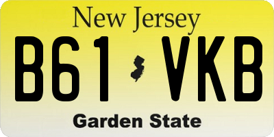 NJ license plate B61VKB
